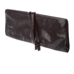 💯 YSL Yves Saint Laurent Leather Tie Clutch